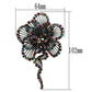 MALO2395 - Imitation Rhodium White Metal Brooches with Top Grade Crystal  in Multi Color
