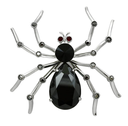 MALO2397 - Imitation Rhodium White Metal Brooches with AAA Grade CZ  in Jet
