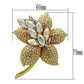 MALO2402 - Gold White Metal Brooches with Top Grade Crystal  in Aurora Borealis (Rainbow Effect)