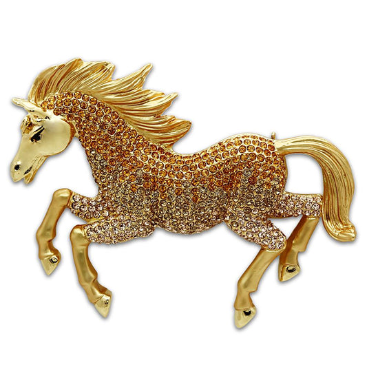 MALO2404 - Matte Gold & Gold White Metal Brooches with Top Grade Crystal  in Multi Color