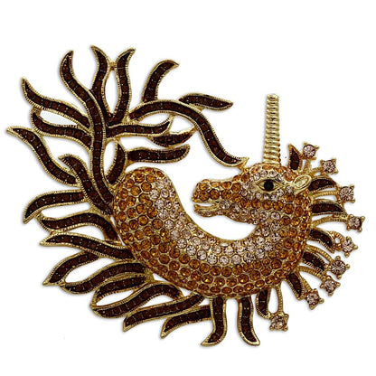 MALO2405 - Gold White Metal Brooches with Top Grade Crystal  in Multi Color