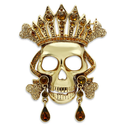 MALO2407 - Gold White Metal Brooches with Top Grade Crystal  in Multi Color