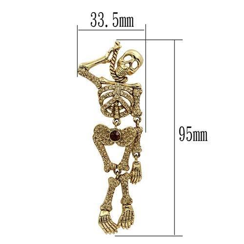 MALO2409 - Gold White Metal Brooches with Top Grade Crystal  in Multi Color