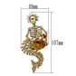 MALO2411 - Gold White Metal Brooches with AAA Grade CZ  in Topaz