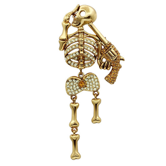 MALO2414 - Gold White Metal Brooches with Top Grade Crystal  in Multi Color
