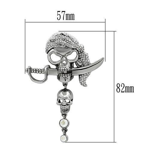 MALO2417 - Imitation Rhodium White Metal Brooches with Top Grade Crystal  in Aurora Borealis (Rainbow Effect)