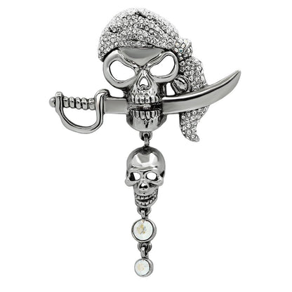MALO2417 - Imitation Rhodium White Metal Brooches with Top Grade Crystal  in Aurora Borealis (Rainbow Effect)