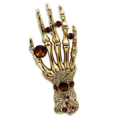 MALO2418 - Gold White Metal Brooches with Top Grade Crystal  in Multi Color