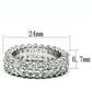 MALO2431 - Rhodium Brass Ring with AAA Grade CZ  in Clear