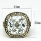 MALO2436 - Gold Brass Ring with AAA Grade CZ  in Clear