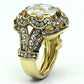 MALO2444 - Gold Brass Ring with AAA Grade CZ  in Clear