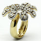 MALO2465 - Gold Brass Ring with Top Grade Crystal  in Clear