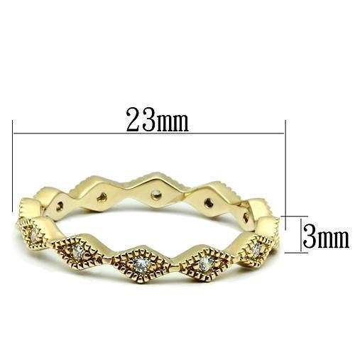 MALO2477 - Gold Brass Ring with AAA Grade CZ  in Clear