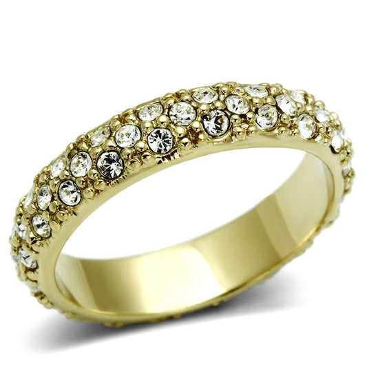 MALO2480 - Gold Brass Ring with Top Grade Crystal  in Clear