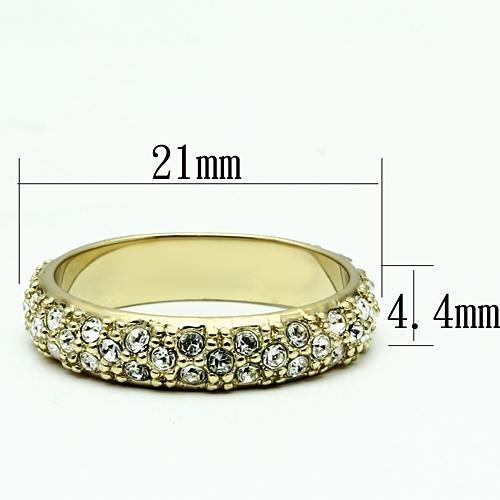 MALO2480 - Gold Brass Ring with Top Grade Crystal  in Clear