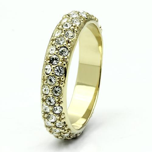 MALO2480 - Gold Brass Ring with Top Grade Crystal  in Clear