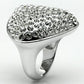 MALO2515 - Rhodium Brass Ring with Top Grade Crystal  in Clear