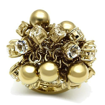 MALO2520 - Gold Brass Ring with Top Grade Crystal  in Clear