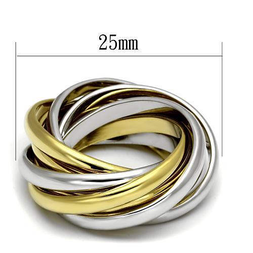 MALO2527 - Gold+Rhodium Brass Ring with No Stone