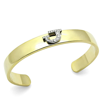 MALO2579 - Gold+Rhodium White Metal Bangle with Top Grade Crystal  in Clear