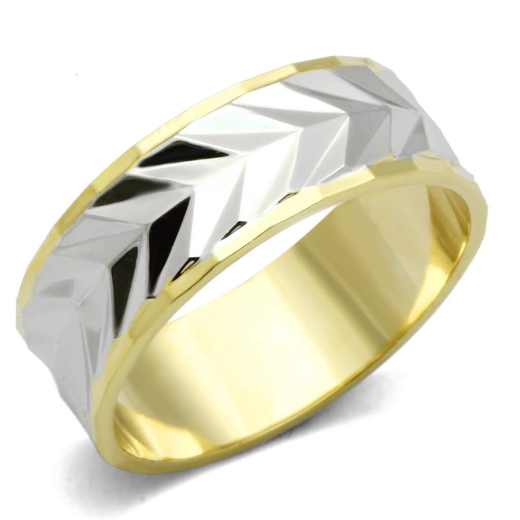 MALO2602 - Gold+Rhodium Brass Ring with No Stone