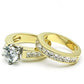 MALO2603 - Gold+Rhodium Brass Ring with AAA Grade CZ  in Clear