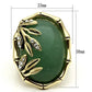MALO2609 - Gold Brass Ring with Semi-Precious Jade in Emerald