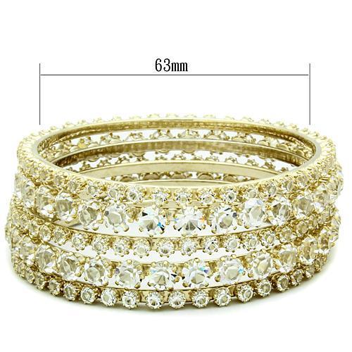 MALO2617 - Gold Brass Bangle with Top Grade Crystal  in Clear