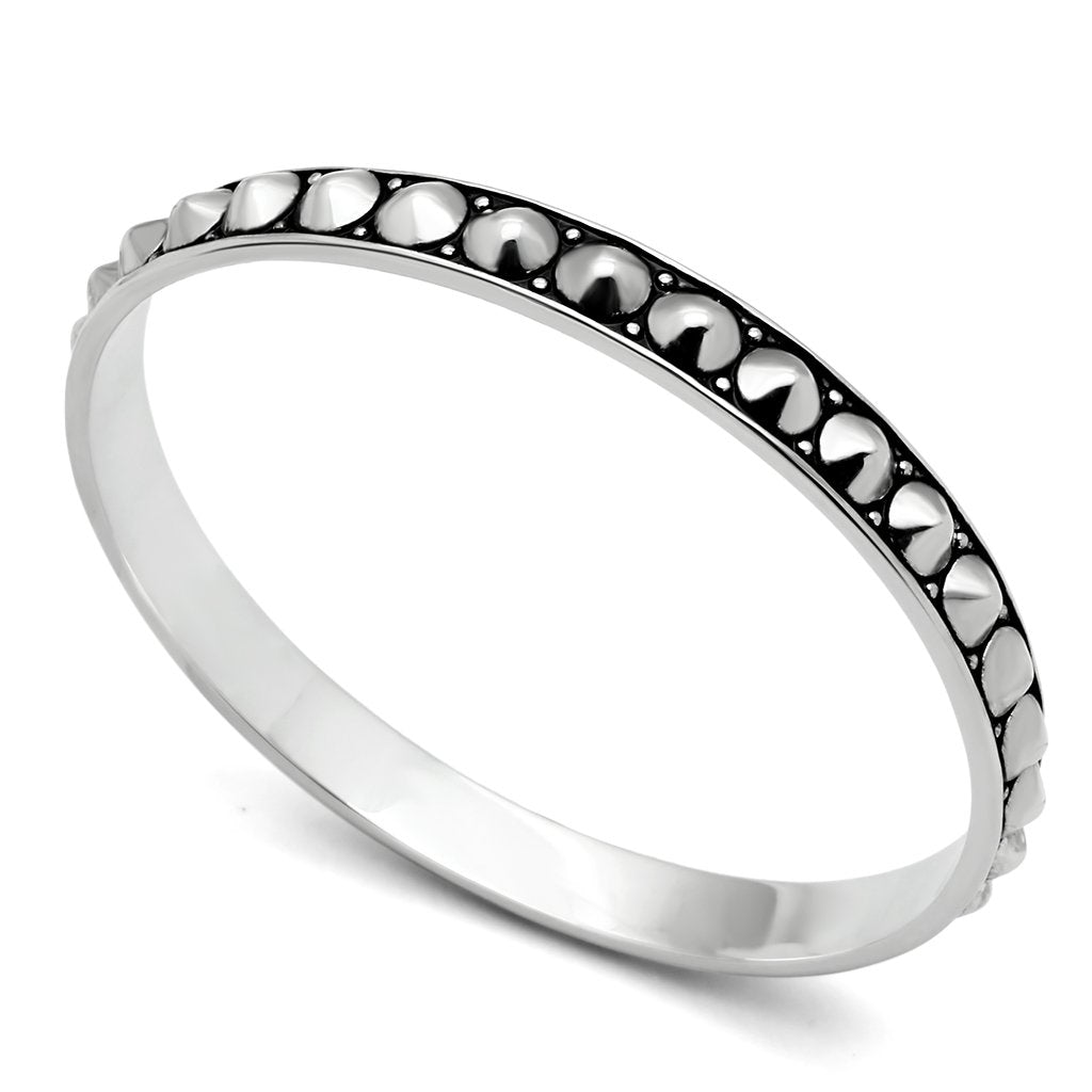MALO2620 - Rhodium Brass Bangle with No Stone