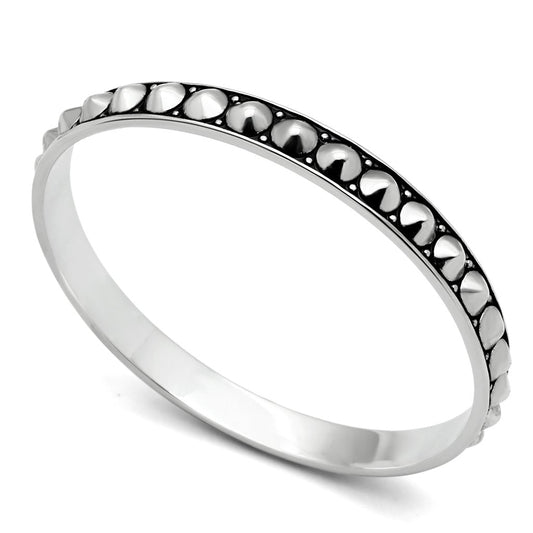MALO2620 - Rhodium Brass Bangle with No Stone