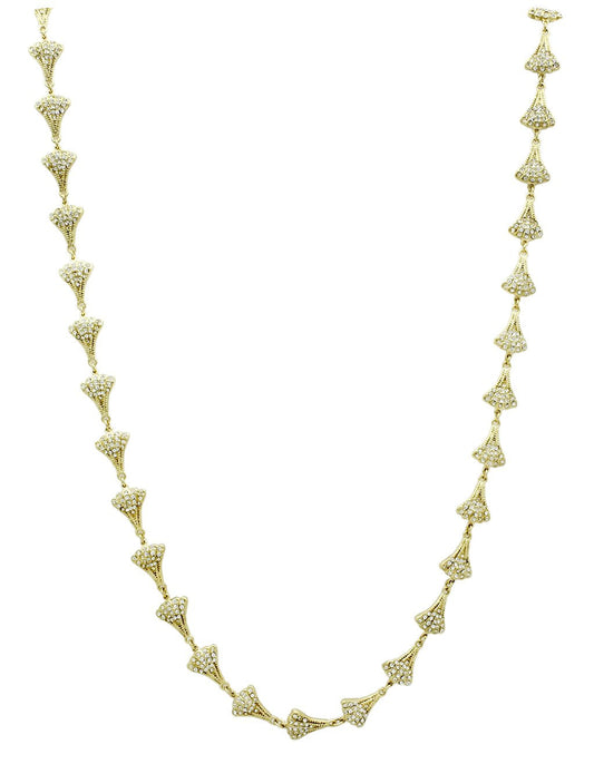 MALO2625 - Gold Brass Necklace with Top Grade Crystal  in Clear