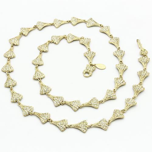 MALO2625 - Gold Brass Necklace with Top Grade Crystal  in Clear