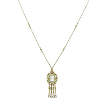 MALO2626 - Gold Brass Necklace with Top Grade Crystal  in Clear
