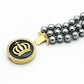 MALO2642 - Gold Brass Bracelet with Semi-Precious Onyx in Jet