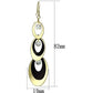 MALO2652 - Gold+Ruthenium Iron Earrings with Top Grade Crystal  in Clear