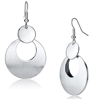 MALO2657 - Matte Rhodium & Rhodium Iron Earrings with No Stone