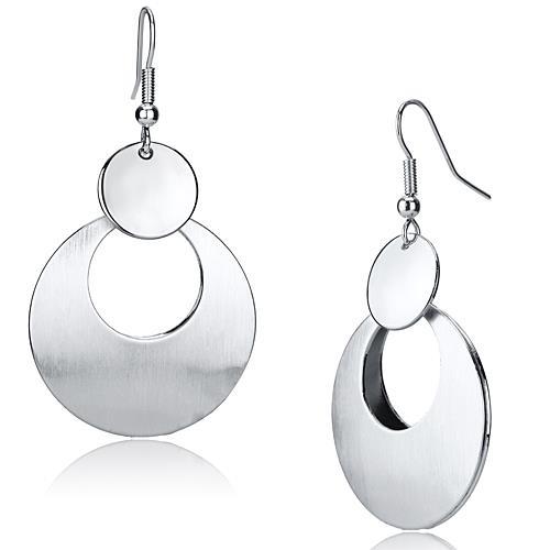 MALO2657 - Matte Rhodium & Rhodium Iron Earrings with No Stone