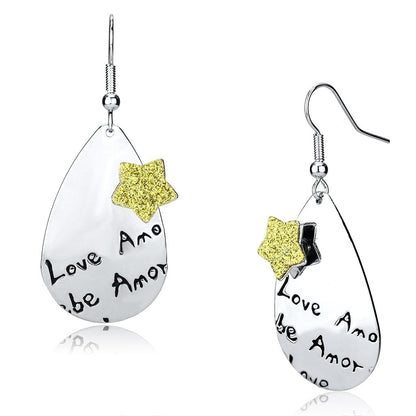 MALO2665 - Rhodium Iron Earrings with No Stone