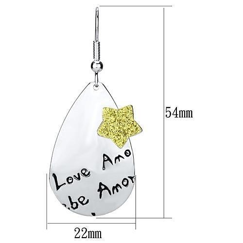 MALO2665 - Rhodium Iron Earrings with No Stone