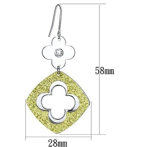 MALO2667 - Rhodium Iron Earrings with Top Grade Crystal  in Clear