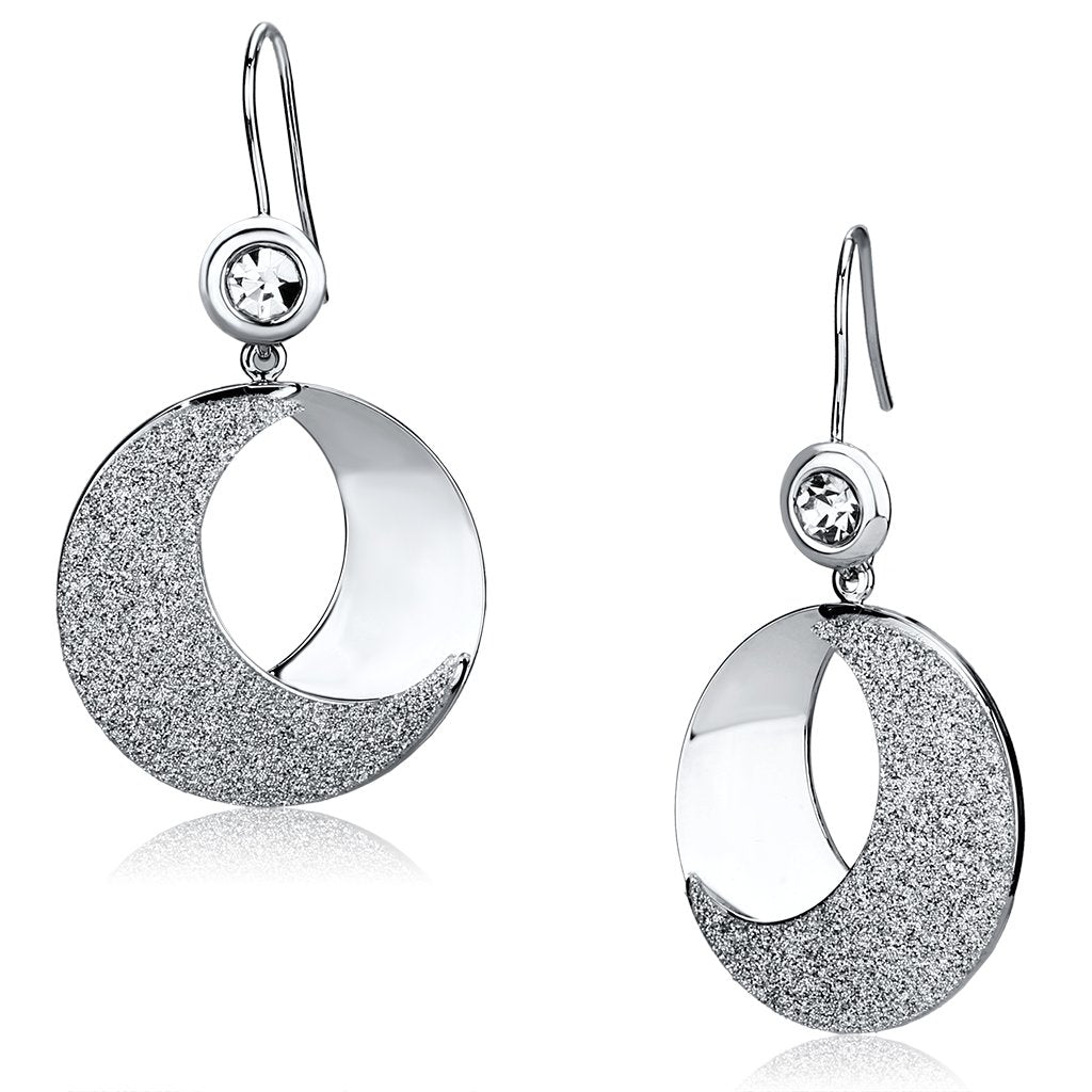 MALO2669 - Rhodium Iron Earrings with Top Grade Crystal  in Clear