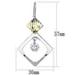 MALO2670 - Gold+Rhodium Iron Earrings with AAA Grade CZ  in Clear