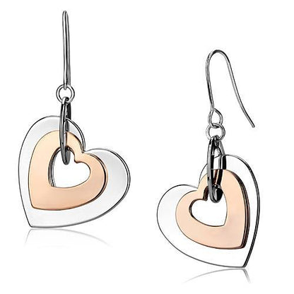 MALO2675 - Rose Gold + Rhodium Iron Earrings with No Stone