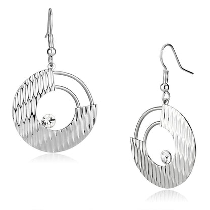 MALO2677 - Rhodium Iron Earrings with Top Grade Crystal  in Clear