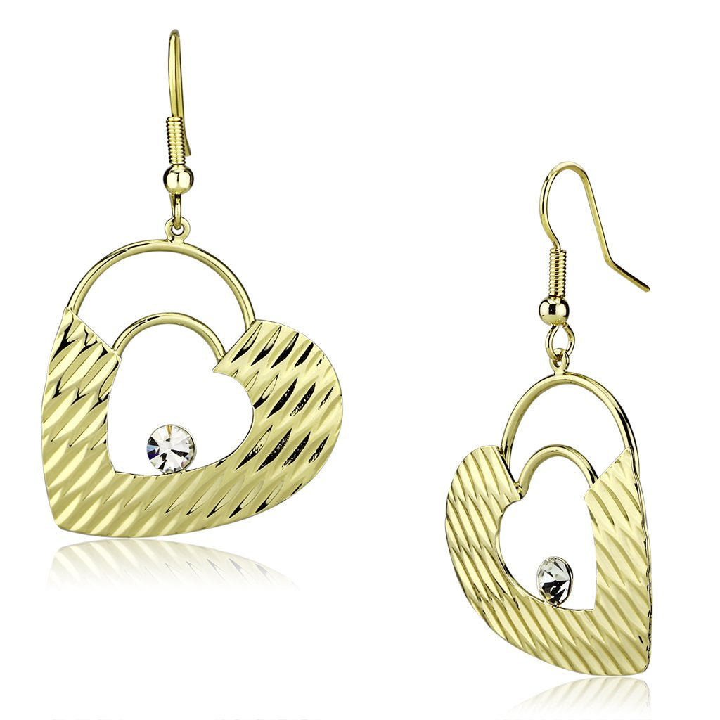 MALO2679 - Gold Iron Earrings with Top Grade Crystal  in Clear