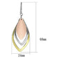 MALO2681 - Rhodium + Gold + Rose Gold Iron Earrings with No Stone