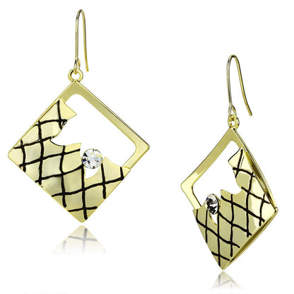 MALO2689 - Gold Iron Earrings with Top Grade Crystal  in Clear