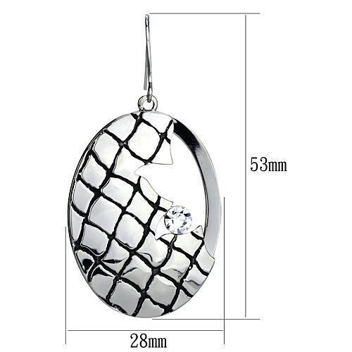 MALO2690 - Rhodium Iron Earrings with Top Grade Crystal  in Clear