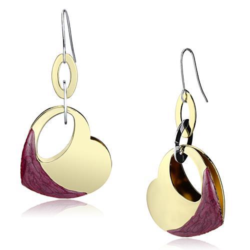 MALO2693 - Gold Iron Earrings with Epoxy  in Siam