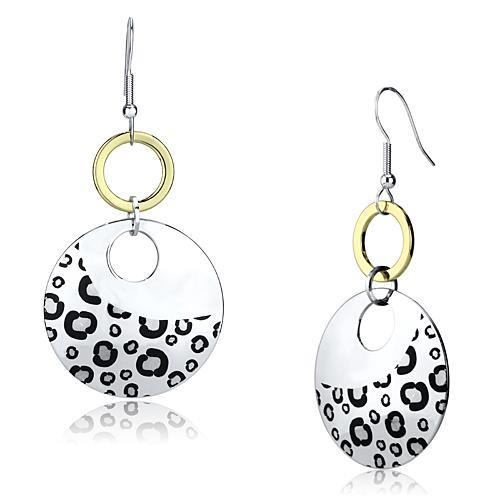 MALO2699 - Reverse Two-Tone Iron Earrings with Epoxy  in Jet